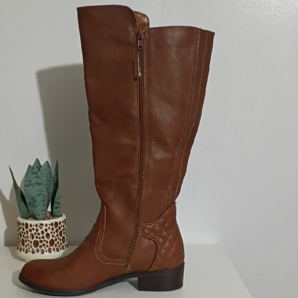 Arizona Brown Leather Knee High Boots Womens Size 8.5 - Picture 4 of 11